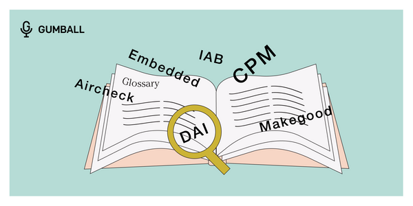 illustration of an open book with words like aircheck and cpm floating outside of it and a magnifying glass over the term dai